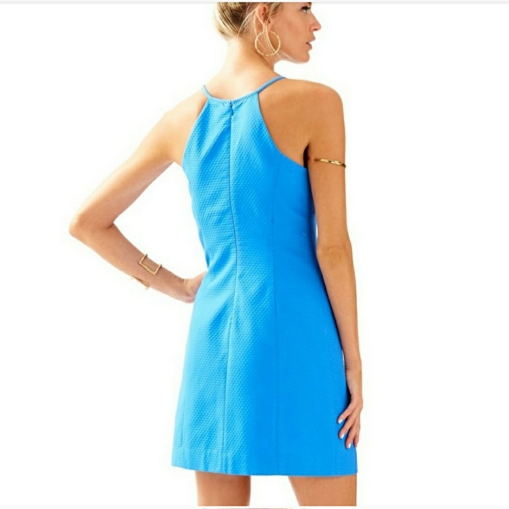 Lilly Pullitzer Pearl Shift Dress Lapis Blue Sz 6 - Picture 3 of 11